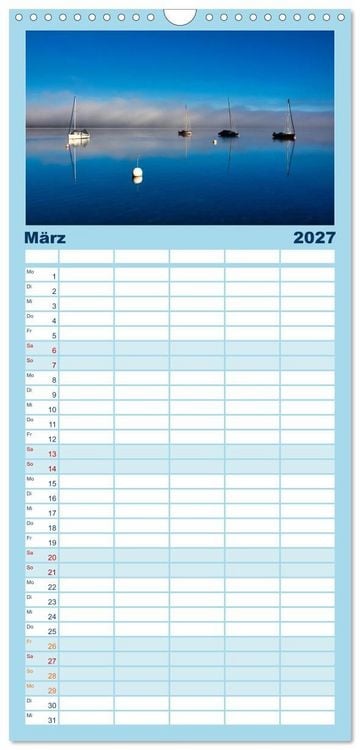 Produktbild: Familienplaner 2027 - Starnberger Seeblicke mit 5 Spalten (Wandkalender, 21 x 45 cm) CALVENDO