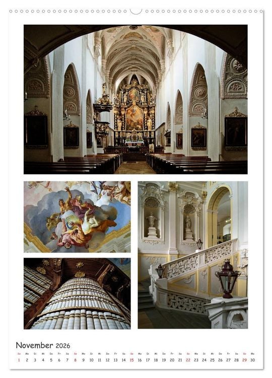 Produktbild: Stifte und Kl&ouml;ster in &Ouml;sterreich (hochwertiger Premium Wandkalender 2026 DIN A2 hoch), Kunstdruck in Hochglanz