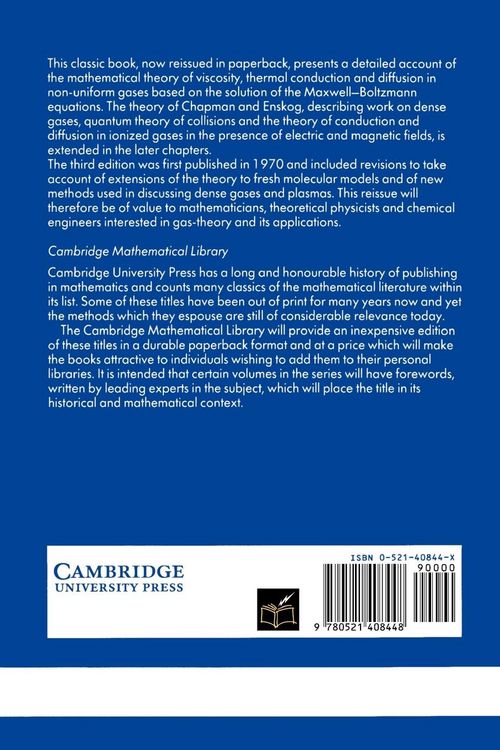 Produktbild: The Mathematical Theory of Non-Uniform Gases