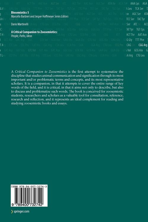 Produktbild: A Critical Companion to Zoosemiotics: