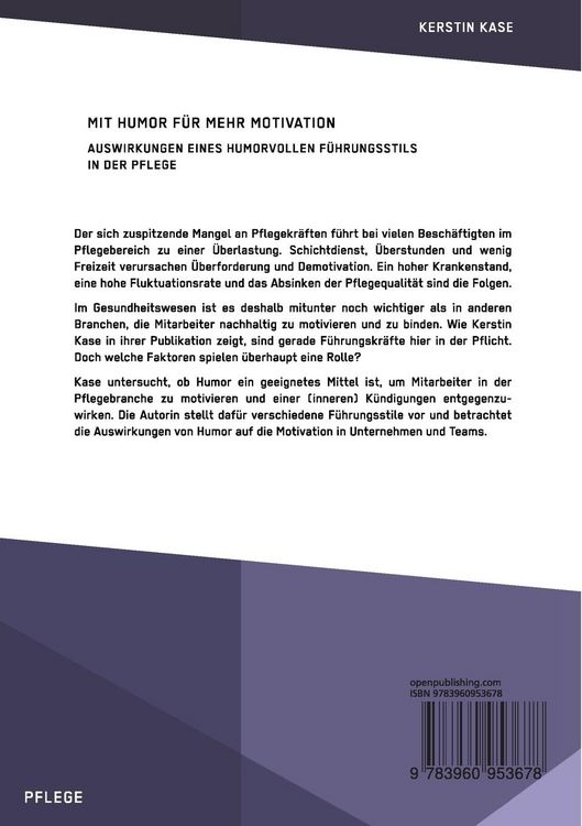 Produktbild: Mit Humor f&uuml;r mehr Motivation. Auswirkungen eines humorvollen F&uuml;hrungsstils in der Pflege