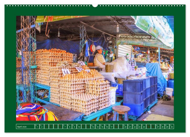 Produktbild: Bolivien - Marktimpressionen (hochwertiger Premium Wandkalender 2026 DIN A2 quer), Kunstdruck in Hochglanz