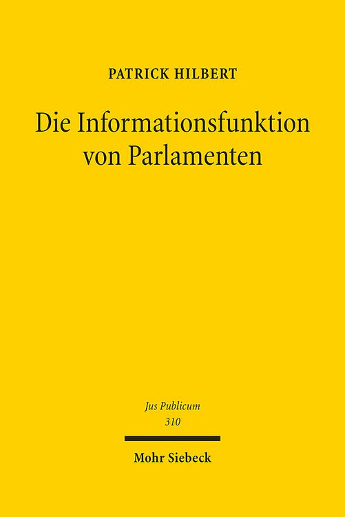 Produktbild: Hilbert, P: Informationsfunktion von Parlamenten