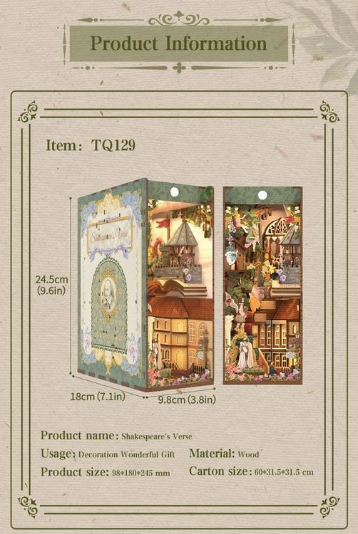 Produktbild: Book Nook DIY B&uuml;cherecke Shakespears Verse