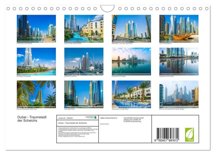 Produktbild: Dubai - Traumstadt der Scheichs (Wandkalender 2026 DIN A4 quer), CALVENDO Monatskalender