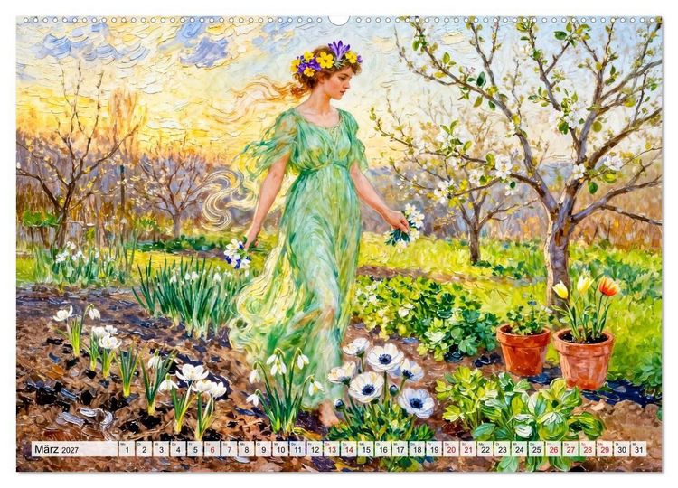 Produktbild: G&ouml;tter des Gartens - Zeus und die Kr&auml;fte der Natur (hochwertiger Premium Wandkalender 2027 DIN A2 quer), Kunstdruck in Hochglanz