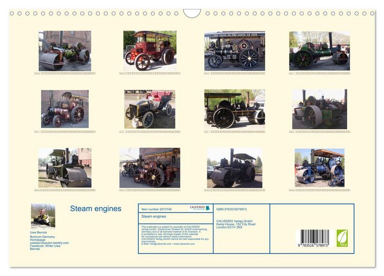 Produktbild: Steam engines (Wall Calendar 2026 DIN A3 landscape), CALVENDO 12 Month Wall Calendar