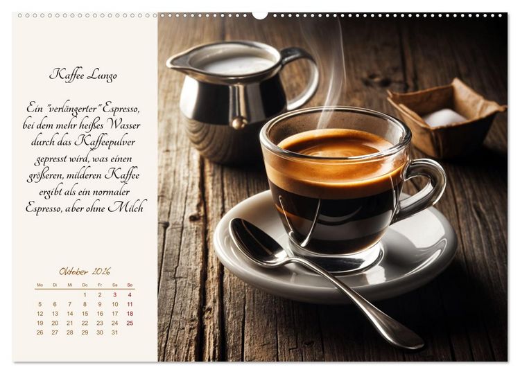 Produktbild: KI - Kaffee und Genuss 12 Monate im Aroma (hochwertiger Premium Wandkalender 2026 DIN A2 quer), Kunstdruck in Hochglanz