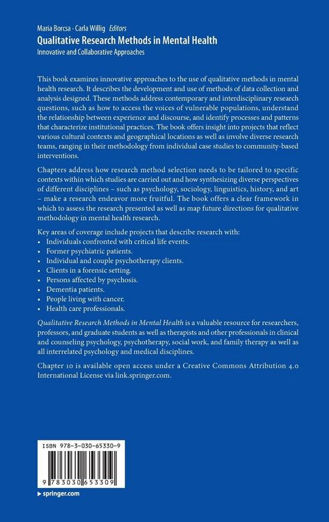 Produktbild: Qualitative Research Methods in Mental Health