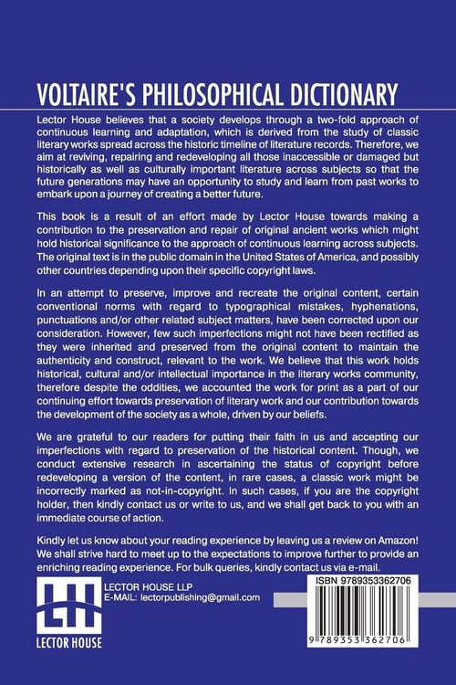 Produktbild: Voltaire's Philosophical Dictionary