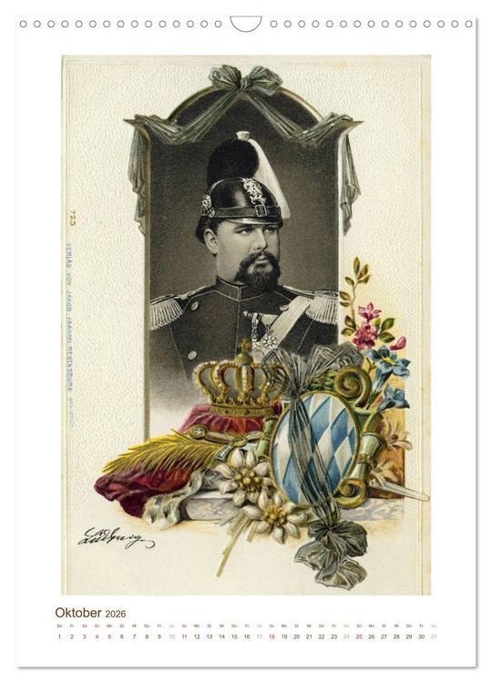Produktbild: Ludwig II. von Bayern: Historische Illustrationen und Stiche (Wandkalender 2026 DIN A3 hoch), CALVENDO Monatskalender
