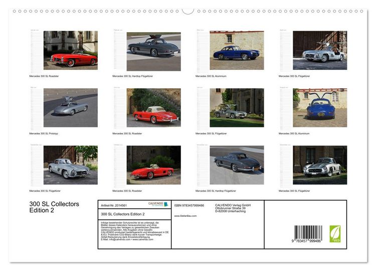 Produktbild: 300 SL Collectors Edition 2 (hochwertiger Premium Wandkalender 2026 DIN A2 quer), Kunstdruck in Hochglanz