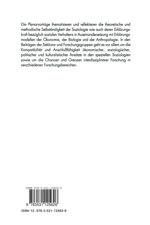 Produktbild: Soziologie im Konzert der Wissenschaften