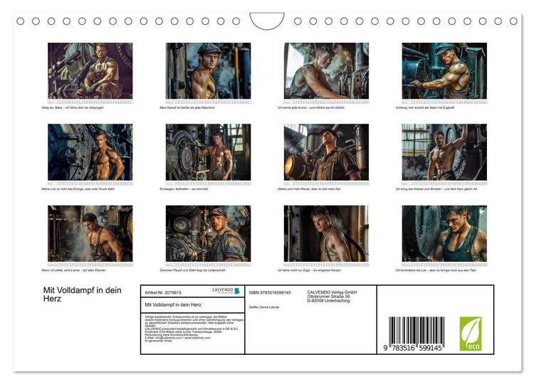 Produktbild: Mit Volldampf in dein Herz (Wandkalender 2026 DIN A4 quer), CALVENDO Monatskalender