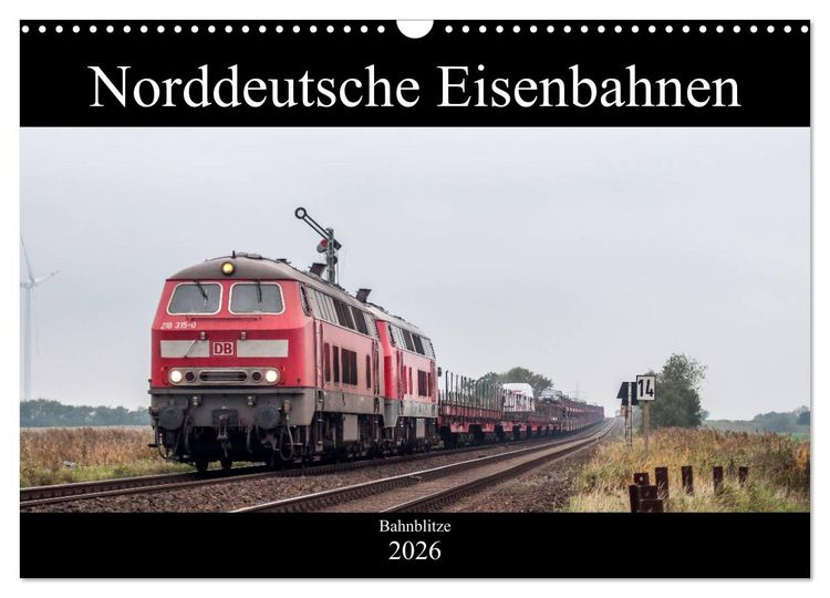Produktbild: Norddeutsche Eisenbahnen (Wandkalender 2026 DIN A3 quer), CALVENDO Monatskalender