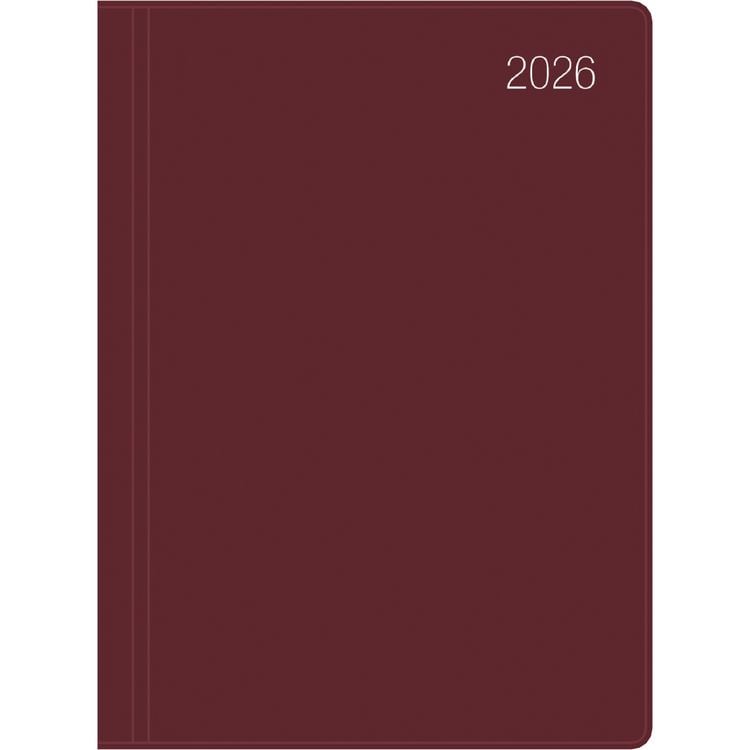 Produktbild: Taschenkalender bordeaux 2026 - Bürokalender 10,2x14,2 - 1 Tag auf 1 Seite - flexibler Kunststoffeinband - Stundeneinteilung 7 - 19 Uhr - 610-1011