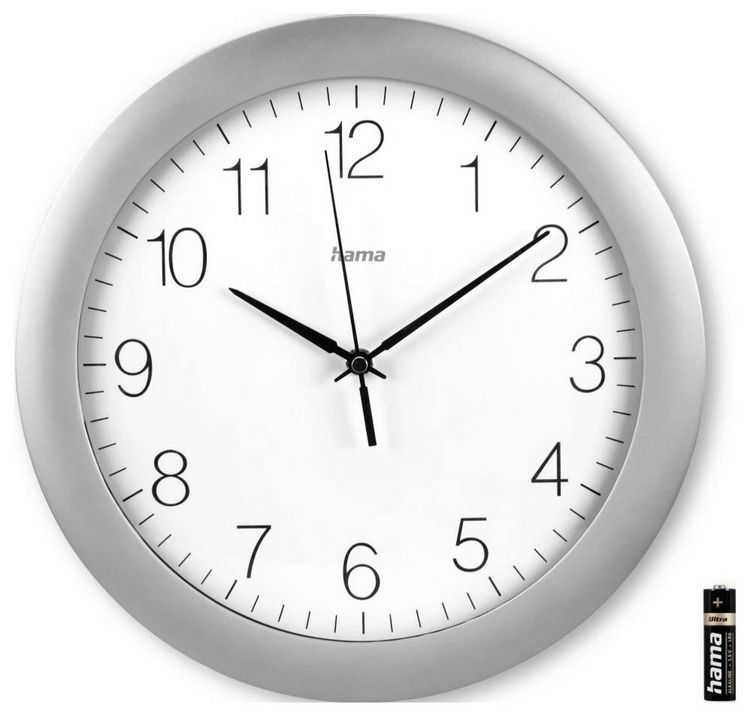 Produktbild: Hama 00185872 Funk Wanduhr 30cm x 300mm x 300mm x 52mm Silber