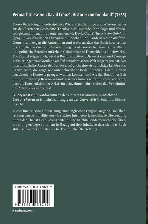 Produktbild: Verm&auml;chtnisse von David Cranz' "Historie von Gr&ouml;nland" (1765)