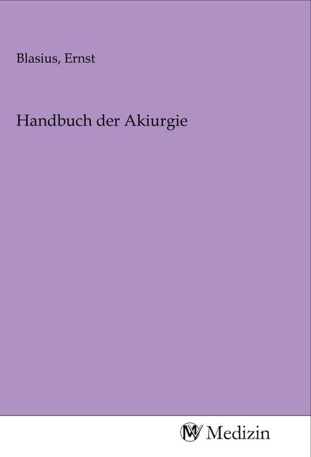 Produktbild: Handbuch der Akiurgie