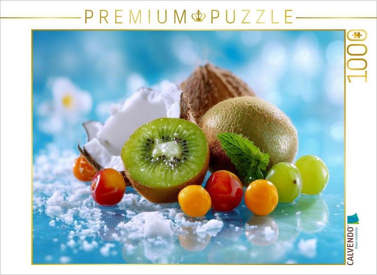 Produktbild: CALVENDO Puzzle Stillleben mit Kiwis und Kokosnuss | 1000 Teile Lege-Gr&ouml;&szlig;e 64x48cm Foto-Puzzle f&uuml;r gl&uuml;ckliche Stunden