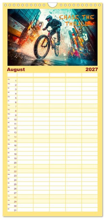 Produktbild: Familienplaner 2027 - BMX - Coole Slogans mit 5 Spalten (Wandkalender, 21 x 45 cm) CALVENDO