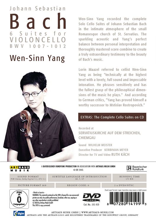 Produktbild: Johann S. Bach - Wen-Sinn Yang [2 DVDs] (+ CD)