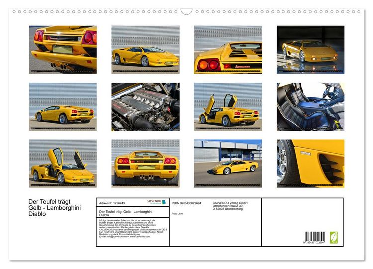 Produktbild: Der Teufel tr&auml;gt Gelb - Lamborghini Diablo (Wandkalender 2025 DIN A2 quer), CALVENDO Monatskalender
