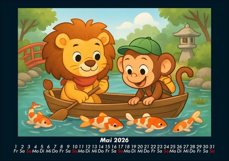 Produktbild: Buschi & Milo - Reise durch Japan 2026 Fotokalender DIN A5