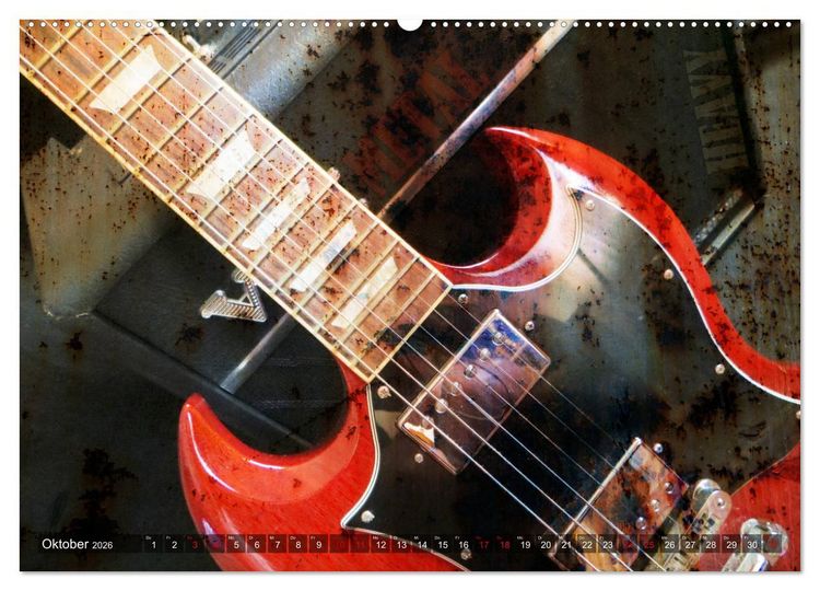 Produktbild: Gitarren - Grunge Style (Wandkalender 2026 DIN A2 quer), CALVENDO Monatskalender