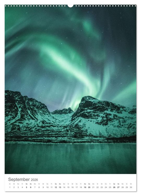 Produktbild: Nordlichter &ndash; Farbenspiel der Nacht (Wandkalender 2026 DIN A2 hoch), CALVENDO Monatskalender