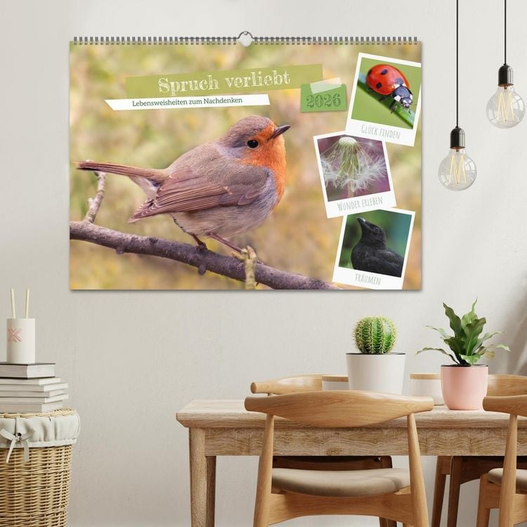 Produktbild: Spruch verliebt (Wandkalender 2026 DIN A2 quer), CALVENDO Monatskalender