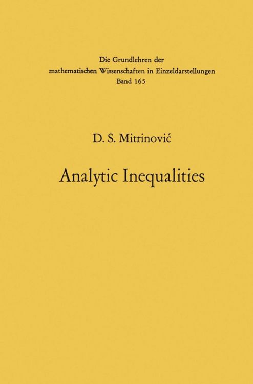 Produktbild: Analytic Inequalities