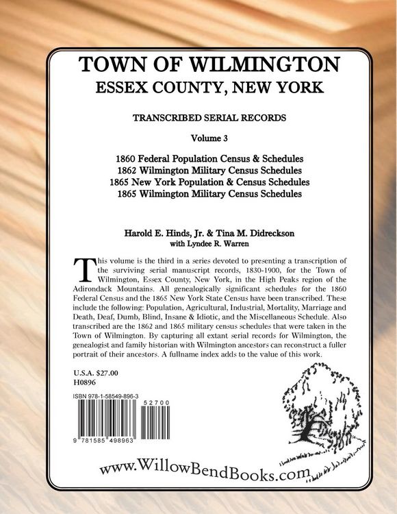 Produktbild: Town of Wilmington, Essex County, New York, Transcribed Serial Records, Volume 3