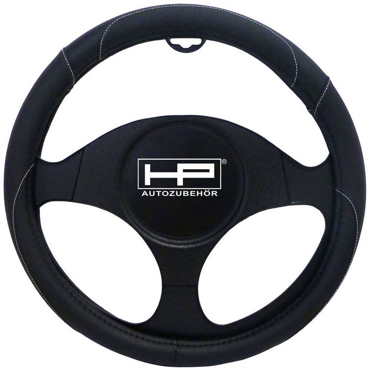 Produktbild: HP Autozubeh&ouml;r Lenkradbezug (&Oslash; x H) 39cm x 4cm Polyurethan (PU) Schwarz 37 - 39cm