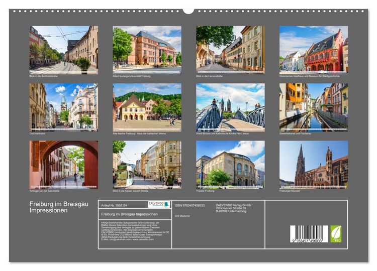 Produktbild: Freiburg im Breisgau Impressionen (hochwertiger Premium Wandkalender 2026 DIN A2 quer), Kunstdruck in Hochglanz