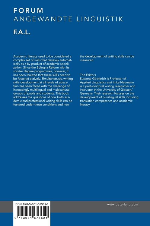 Produktbild: Developing and Assessing Academic and Professional Writing Skills