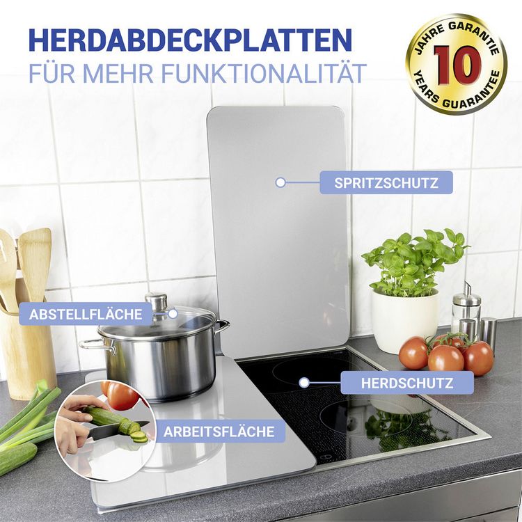 Produktbild: Herdabdeckplatte Universal Mod. Silber, 2er Set, f&uuml;r alle Herdarten geeignet