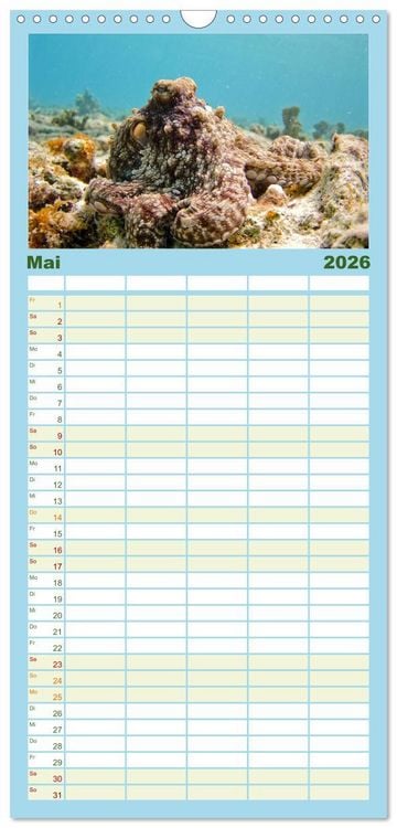 Produktbild: Familienplaner 2026 - Tiefsee - Ein Abenteuer ins Unbekannte. mit 5 Spalten (Wandkalender, 21 x 45 cm) CALVENDO