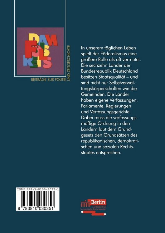 Produktbild: F&ouml;deralismus in Deutschland