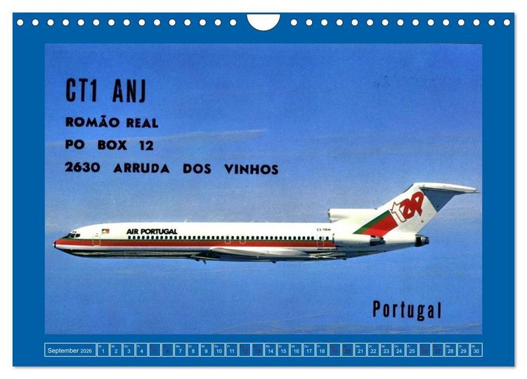 Produktbild: &Uuml;ber den Wolken - Flugzeuge des 20. Jahrhunderts auf Amateurfunkkarten (Wandkalender 2026 DIN A4 quer), CALVENDO Monatskalender