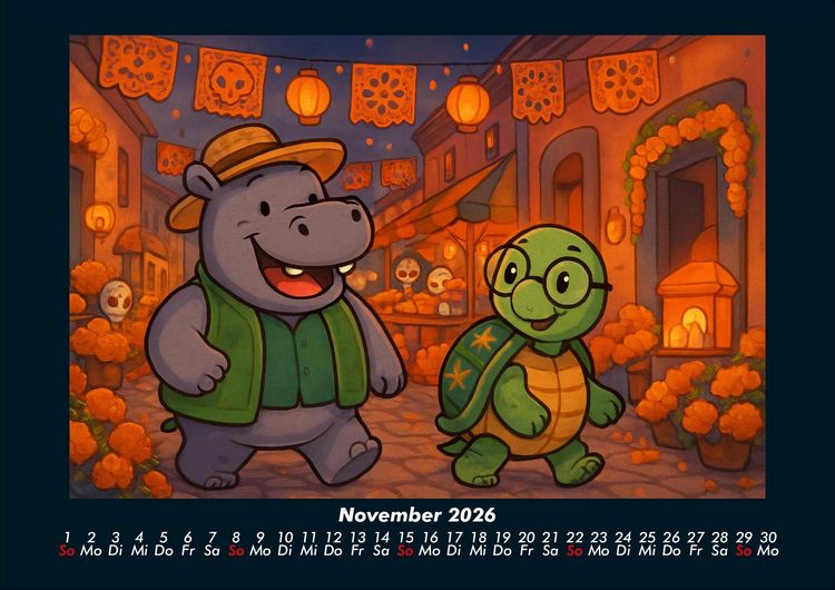 Produktbild: Sash & Taz - Abenteuer in Mexiko 2026 Fotokalender DIN A4