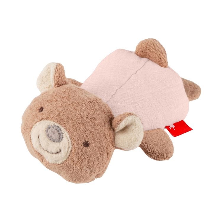 Produktbild: Sigikid 31263 - Knister-Greifling B&auml;r mit Rassel, braun/rosa, 14 cm, Musselin/Teddystoff, sigibaby