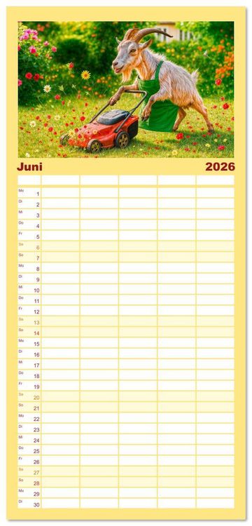 Produktbild: Familienplaner 2026 - Tierische Redewendungen - Ein Kalender voller Spr&uuml;che und Sprachbilder mit 5 Spalten (Wandkalender, 21 x 45 cm) CALVENDO