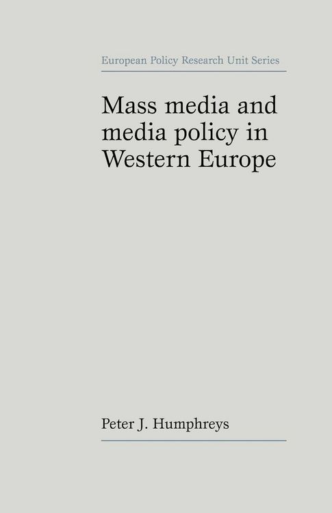 Produktbild: Mass media and media policy in Western Europe