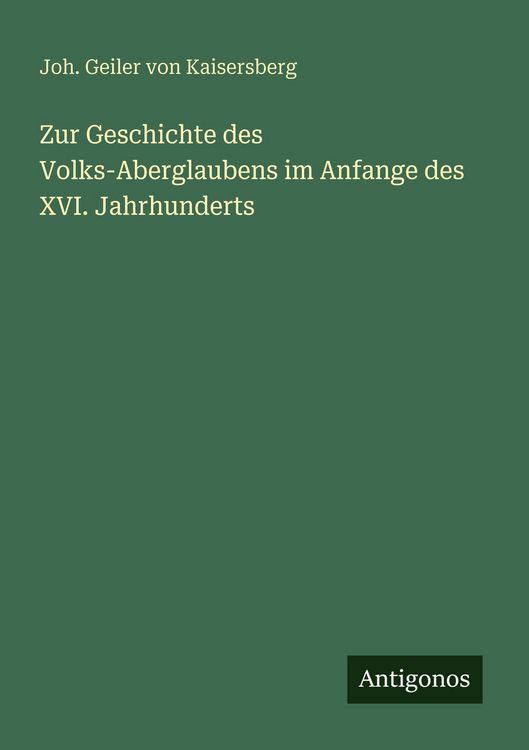 Produktbild: Zur Geschichte des Volks-Aberglaubens im Anfange des XVI. Jahrhunderts