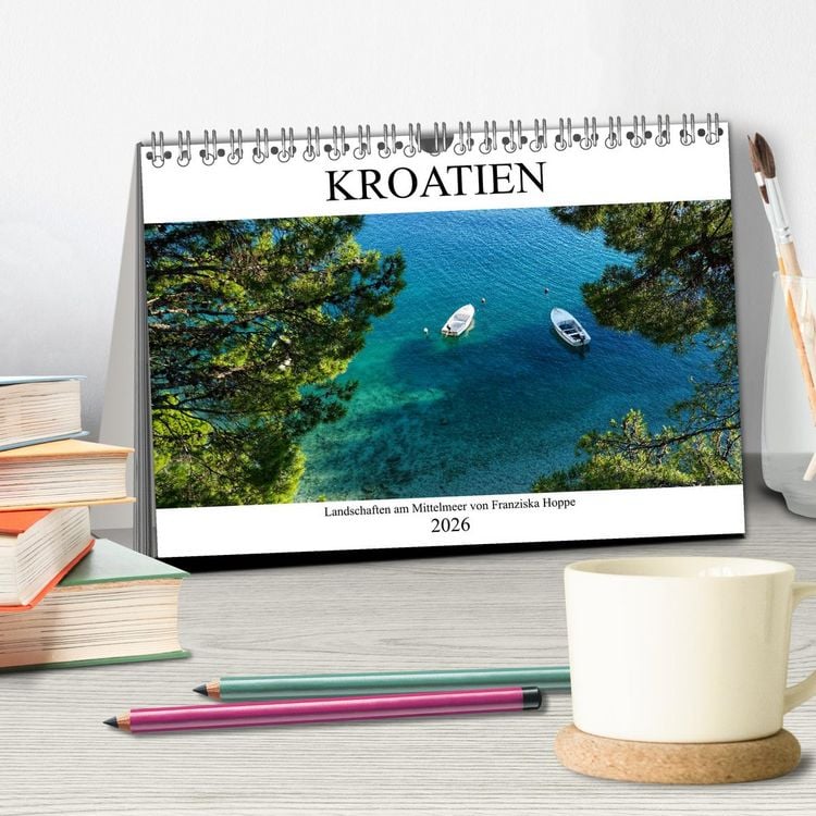 Produktbild: Kroatien - Landschaften am Mittelmeer (Tischkalender 2026 DIN A5 quer), CALVENDO Monatskalender