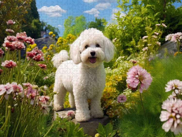 Produktbild: CALVENDO Puzzle Ein Motiv aus dem Kalender "Bichon fris&eacute;, wei&szlig;e H&uuml;ndchen mit lockigem Haar" | 2000 Teile Lege-Gr&ouml;&szlig;e 90x67cm Foto-Puzzle f&uuml;r gl&uuml;ckliche