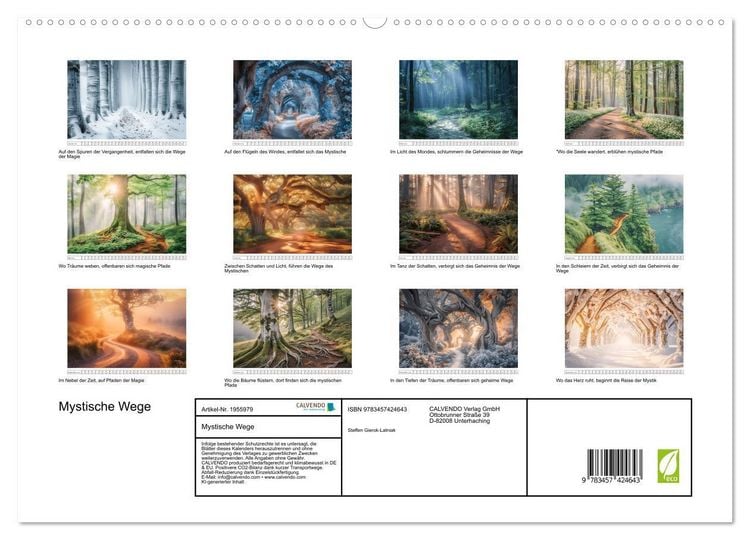 Produktbild: Mystische Wege (hochwertiger Premium Wandkalender 2026 DIN A2 quer), Kunstdruck in Hochglanz