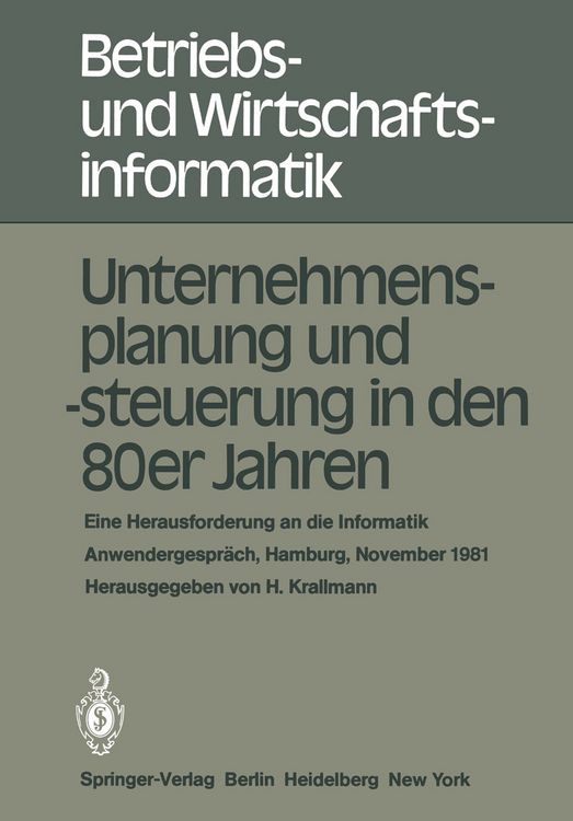 Produktbild: Unternehmensplanung und -steuerung in den 80er Jahren