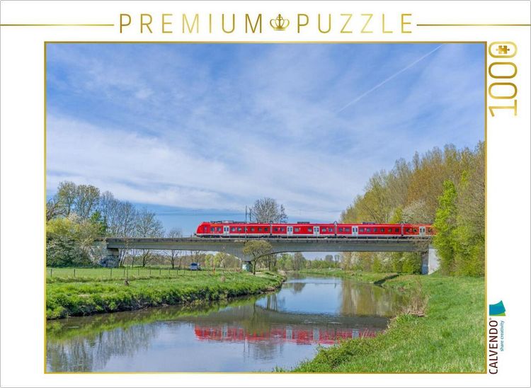 Produktbild: CALVENDO Puzzle Eisenbahnbr&uuml;cke zwischen Baal und Brachelen | 1000 Teile Lege-Gr&ouml;&szlig;e 64x48cm Foto-Puzzle f&uuml;r gl&uuml;ckliche Stunden